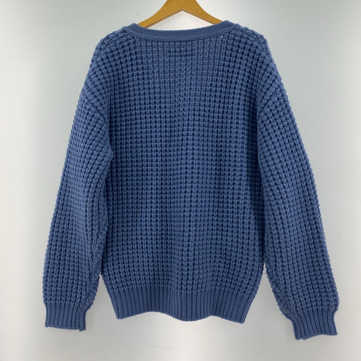 ニット WAFFLE KNIT CARDIGAN (L) L ブルー