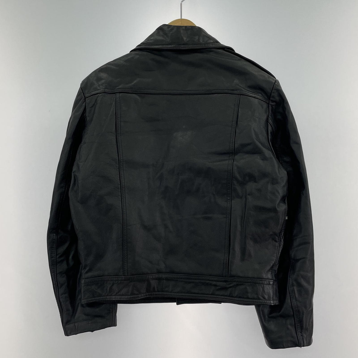 ライダースジャケット 90s ﾀﾞﾌﾞﾙ ﾚｻﾞｰ 黒 (-) ブラック
