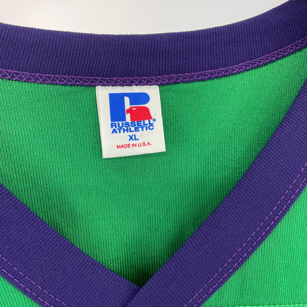 半袖Ｔシャツ 90s RUSSELL USA製 フットボールシャツ(XL) グリーン グリーン