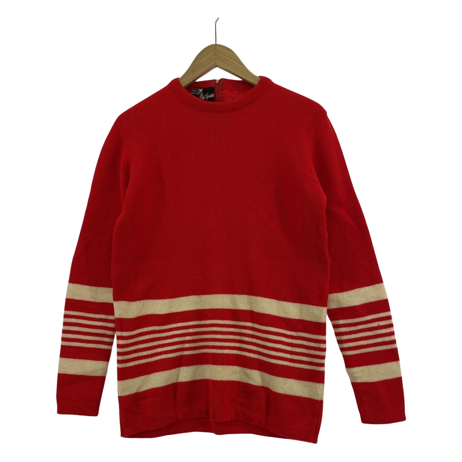 ニット Sears Action-Rite Sportswear ﾎﾞｰﾀﾞｰ 赤 レッド
