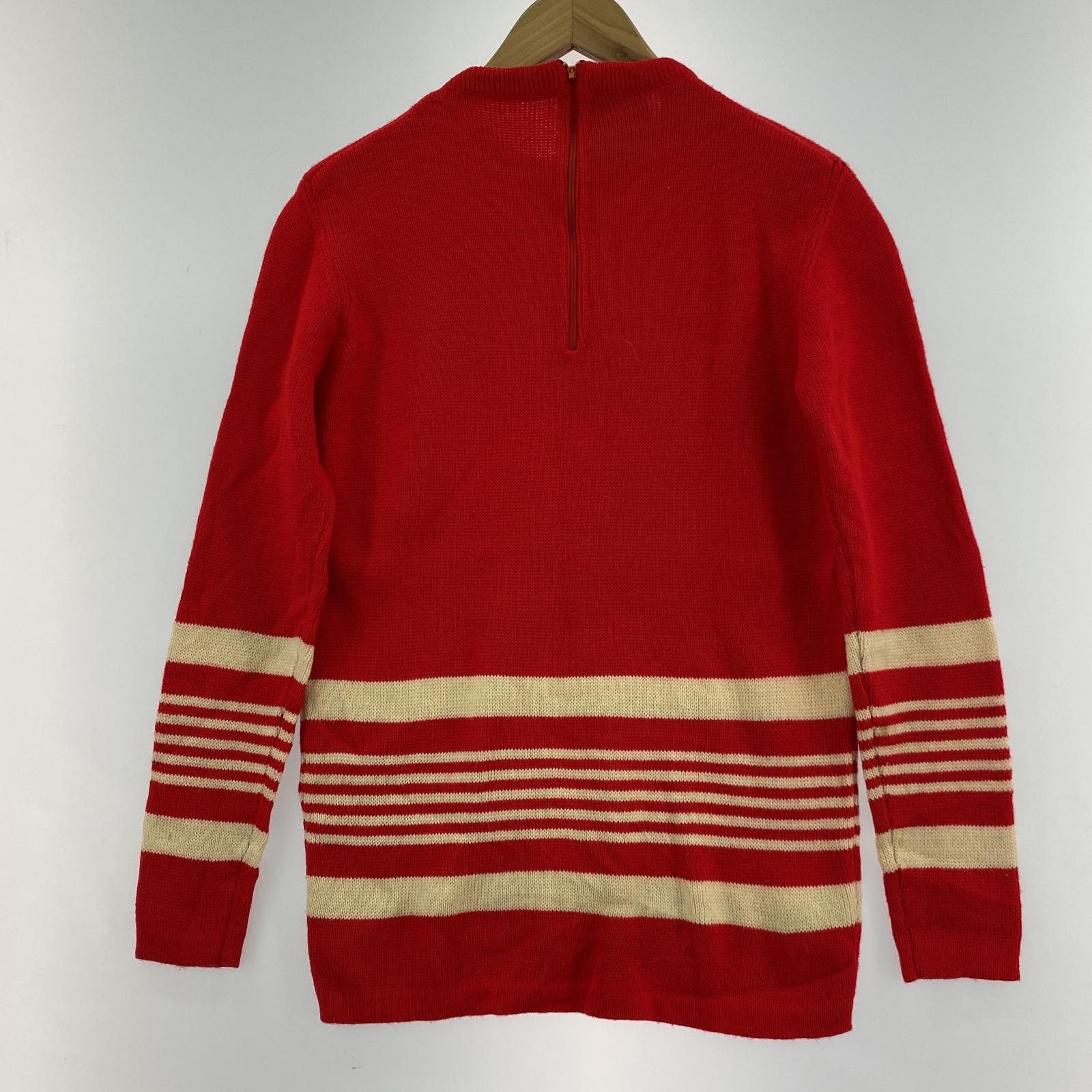 ニット Sears Action-Rite Sportswear ﾎﾞｰﾀﾞｰ 赤 レッド