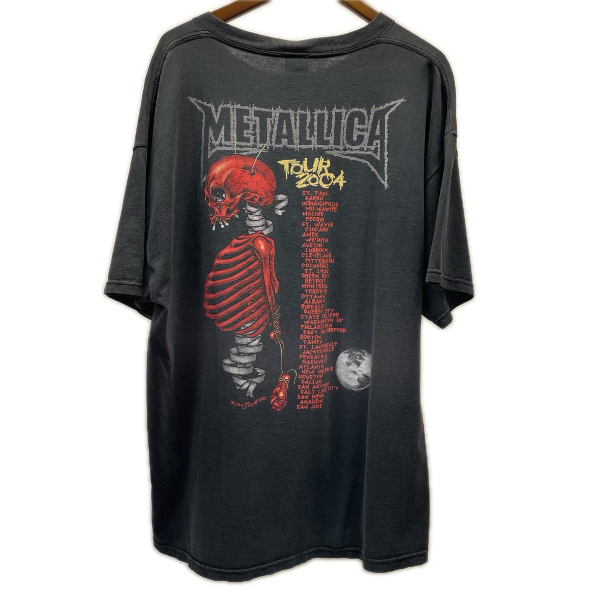 半袖Ｔシャツ 00s METALLICA PUSHEAD バンドTシャツ 2004年 DELTA2枚ﾎﾞﾃﾞｨ LL ブラック