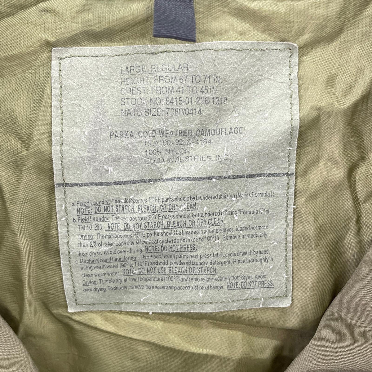 ミリタリージャケット 90s US ARMY ECWCS GORE-TEX Parka L/R L マルチカラー