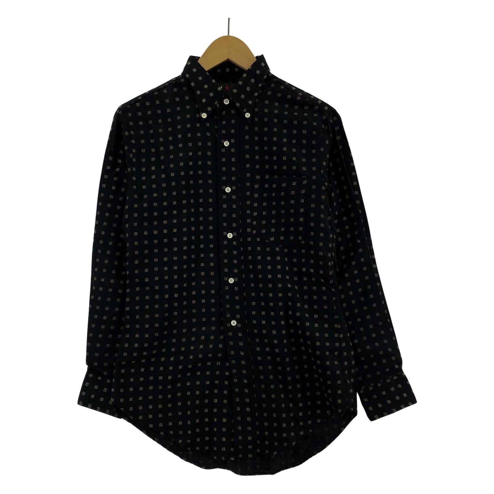 半袖シャツ 60s L/Sボタンダウンシャツ 小紋柄 BLK M ブラック