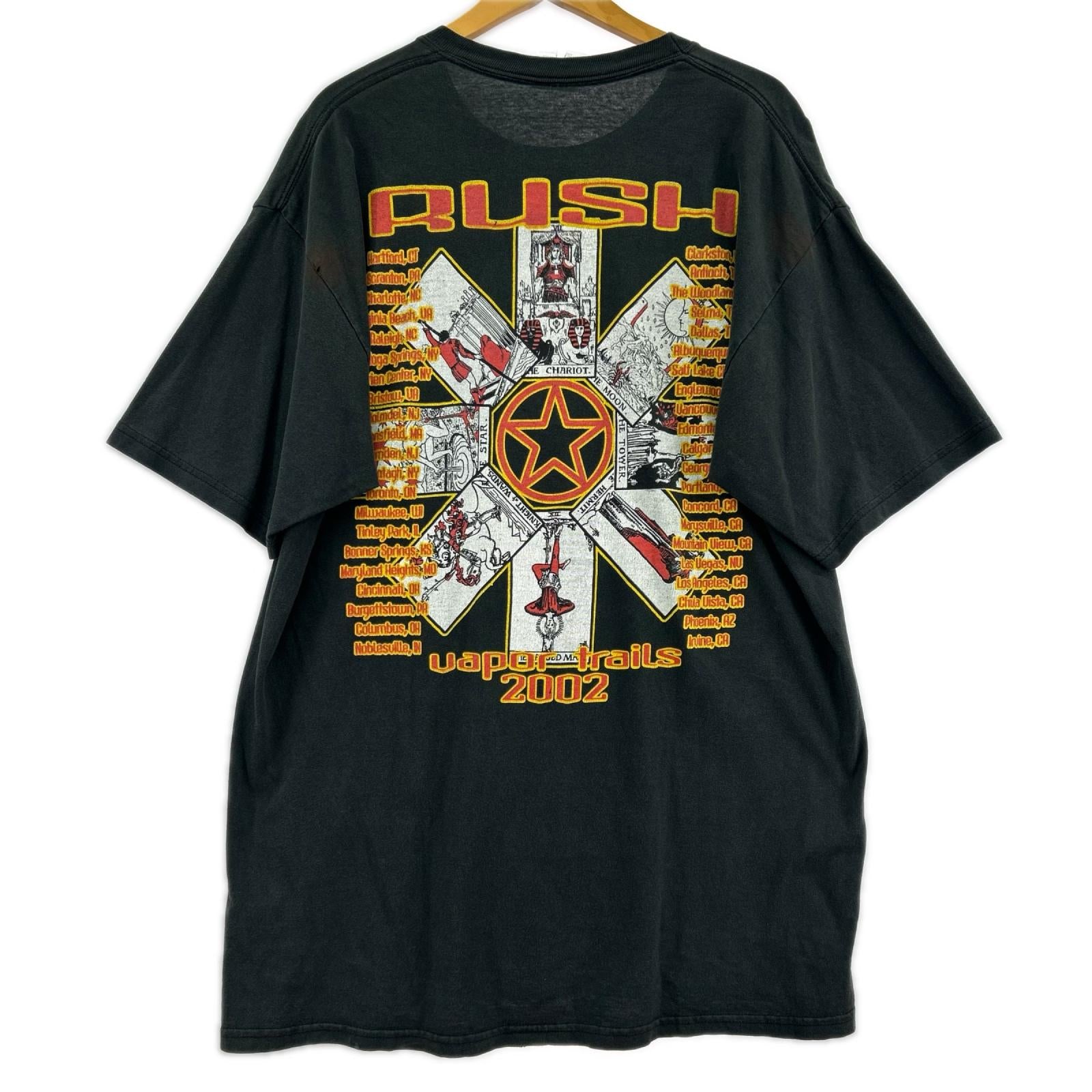 半袖Ｔシャツ 02s RUSH VAPOR TRAILS 2002 ﾊﾞﾝﾄﾞTee XL 黒 ブラック