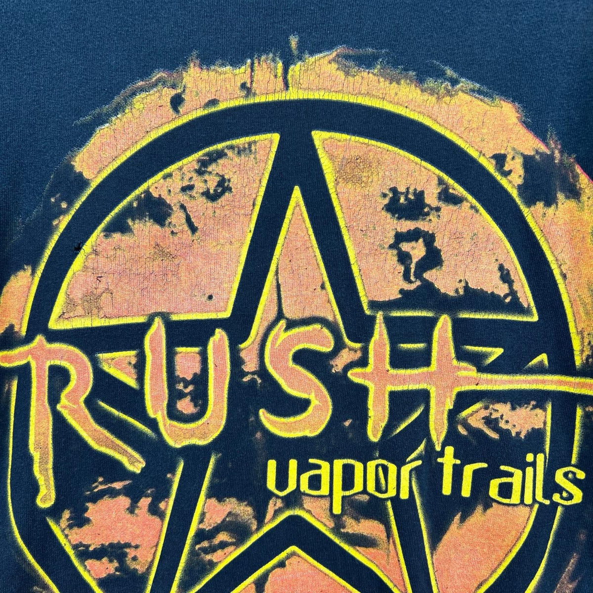半袖Ｔシャツ 02s RUSH VAPOR TRAILS 2002 ﾊﾞﾝﾄﾞTee XL 黒 ブラック