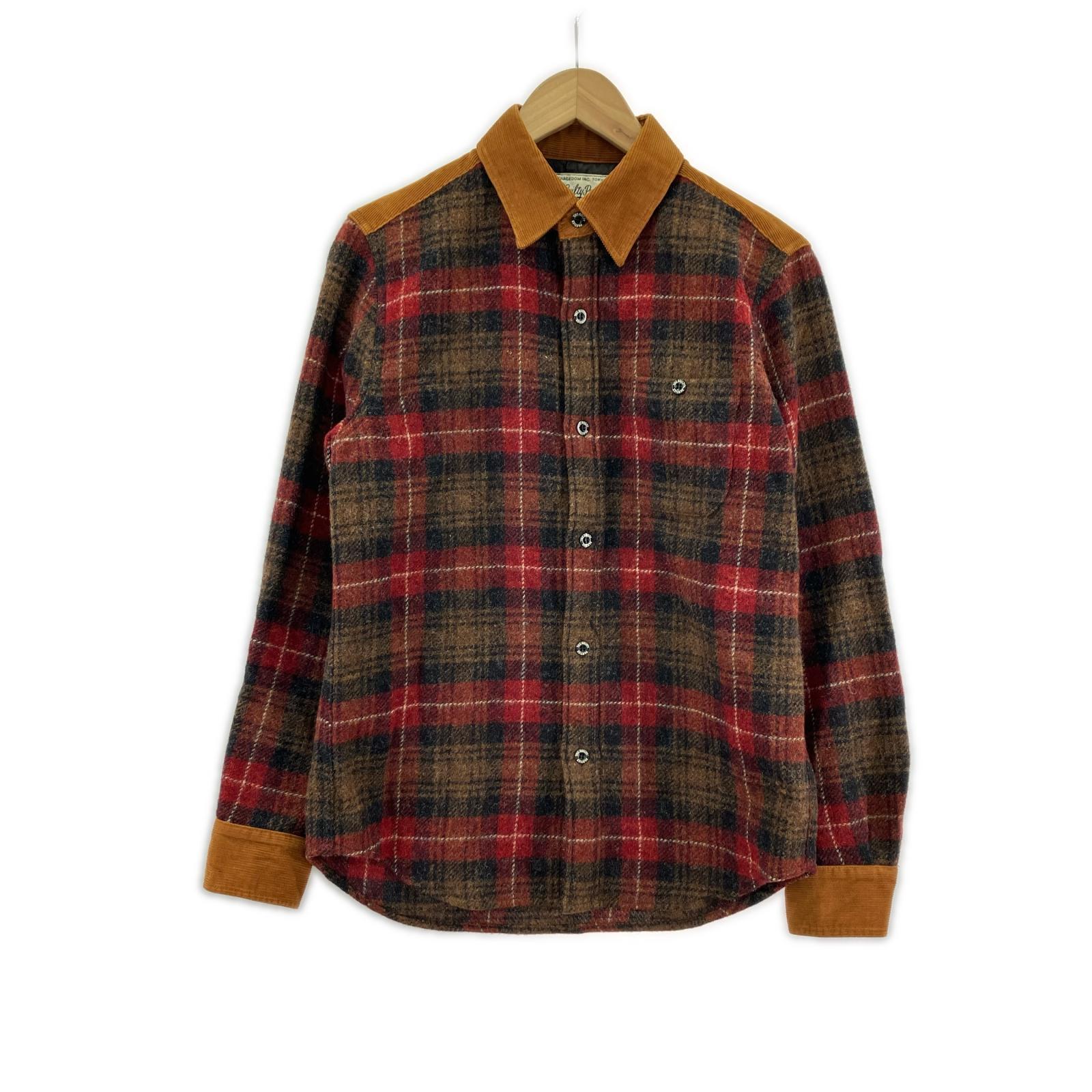 長袖シャツ ウールネルシャツ チェック M