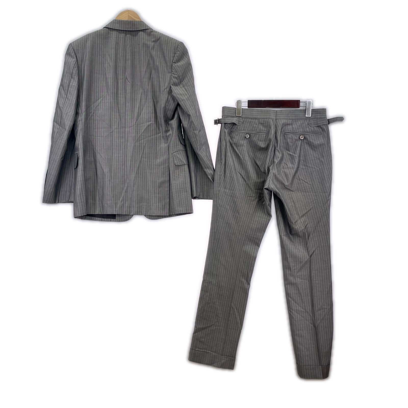 セットアップ vitale barberis canonico 2B ストライプ 灰 グレー