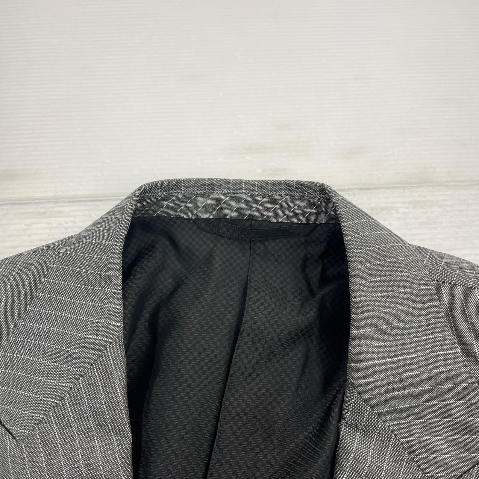 セットアップ vitale barberis canonico 2B ストライプ 灰 グレー
