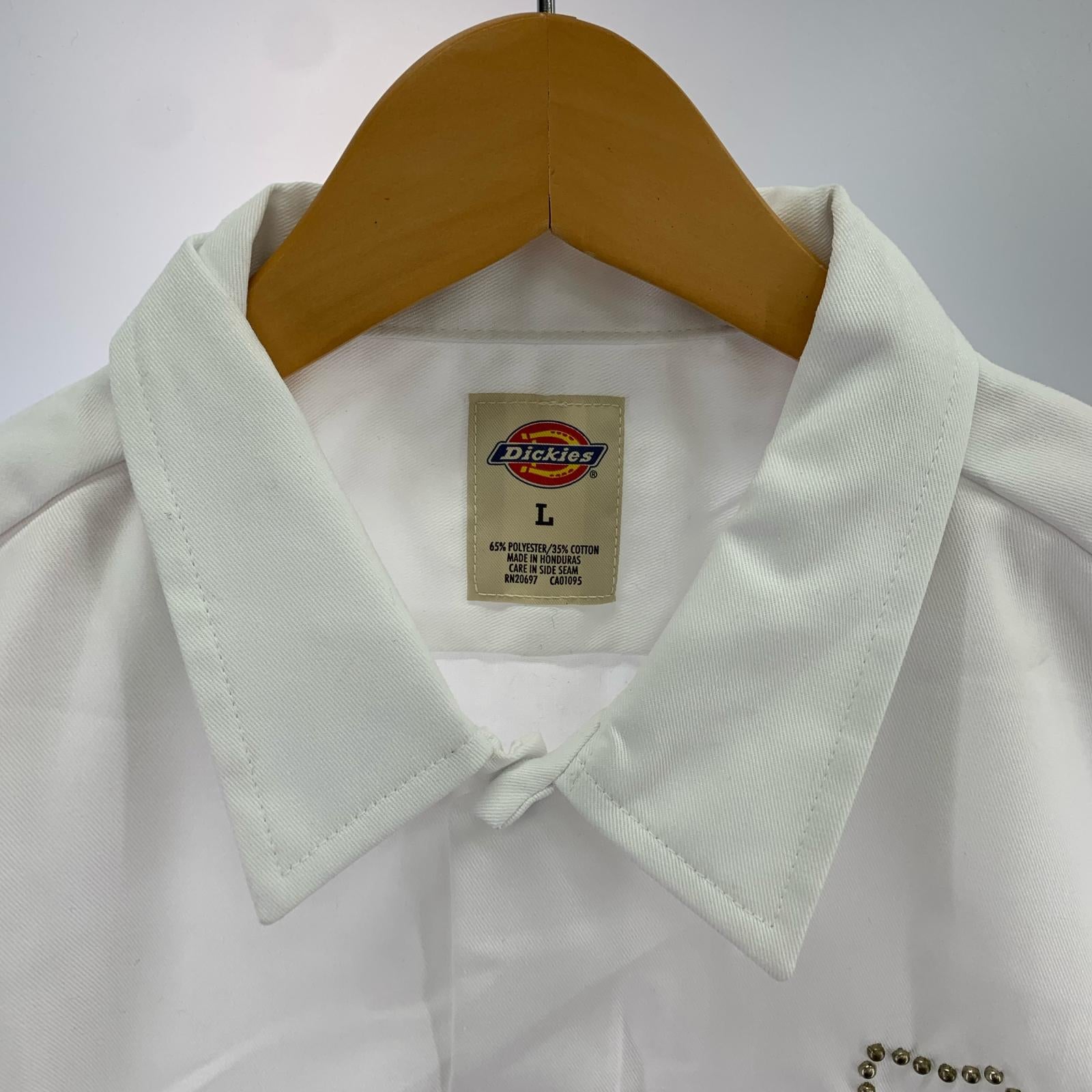 半袖シャツ HTC×Dickies Short Sleeve Work Shirt Shield L ホワイト L ホワイト