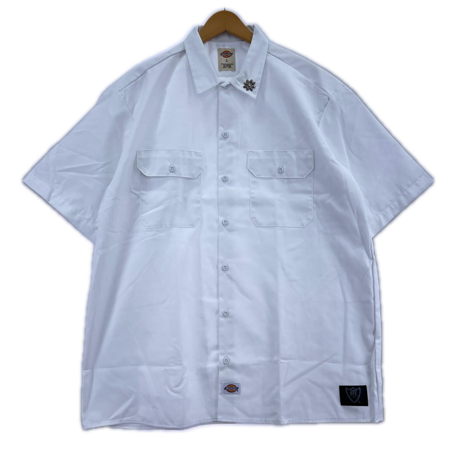 半袖シャツ HTC×Dickies Short Sleeve Work Shirt Flower L ホワイト L ホワイト