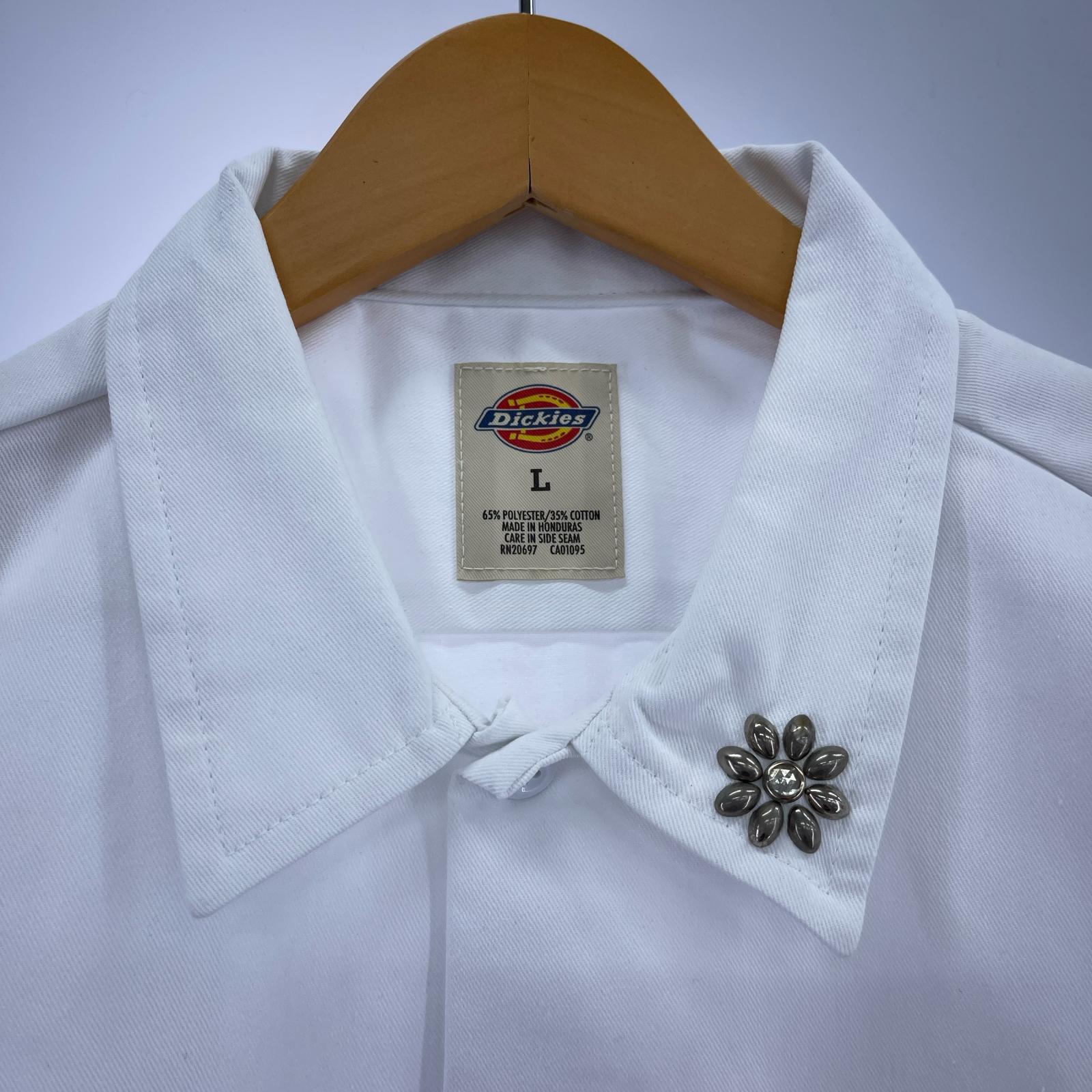 半袖シャツ HTC×Dickies Short Sleeve Work Shirt Flower L ホワイト L ホワイト