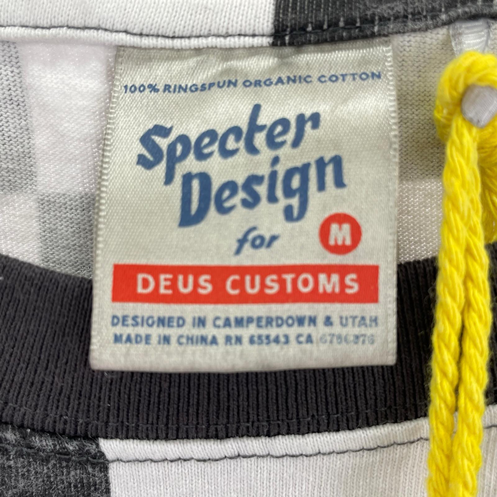 長袖Ｔシャツ DEUS EX MACHINA SPECTER LS TEE 白×黒 (M) M