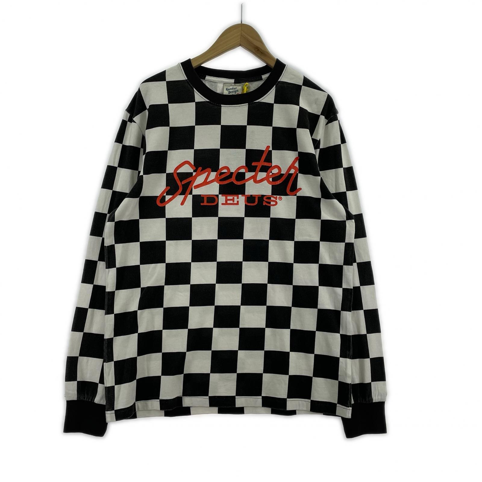 長袖Ｔシャツ DEUS EX MACHINA SPECTER LS TEE 白×黒 (M) M