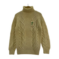 ニット 60s ﾌｨｯｼｬｰﾏﾝｾｰﾀｰ 手編み (M) M ベージュ