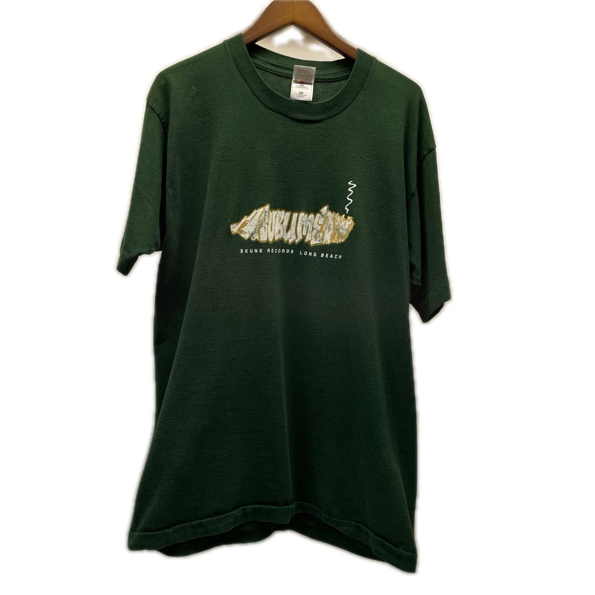 半袖Ｔシャツ 90s Sublime Skunk Records バンドTシャツﾌﾙｰﾂ2枚ﾀｸﾞ L グリーン