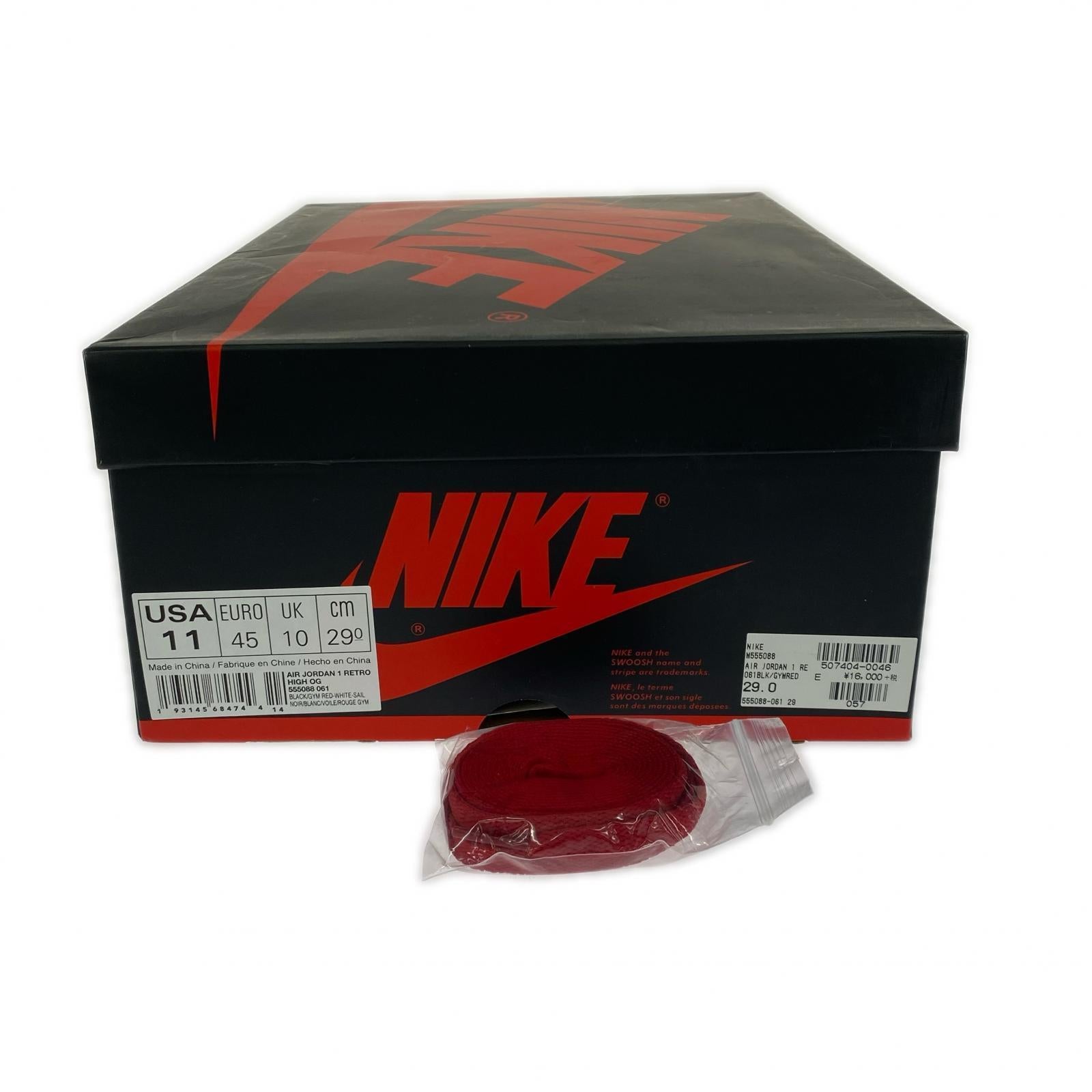 その他靴 Air Jordan 1 Retro High Black/White/Sail/Gym Red 29.0cm 29cm (US11 UK10 1/2 EU48)