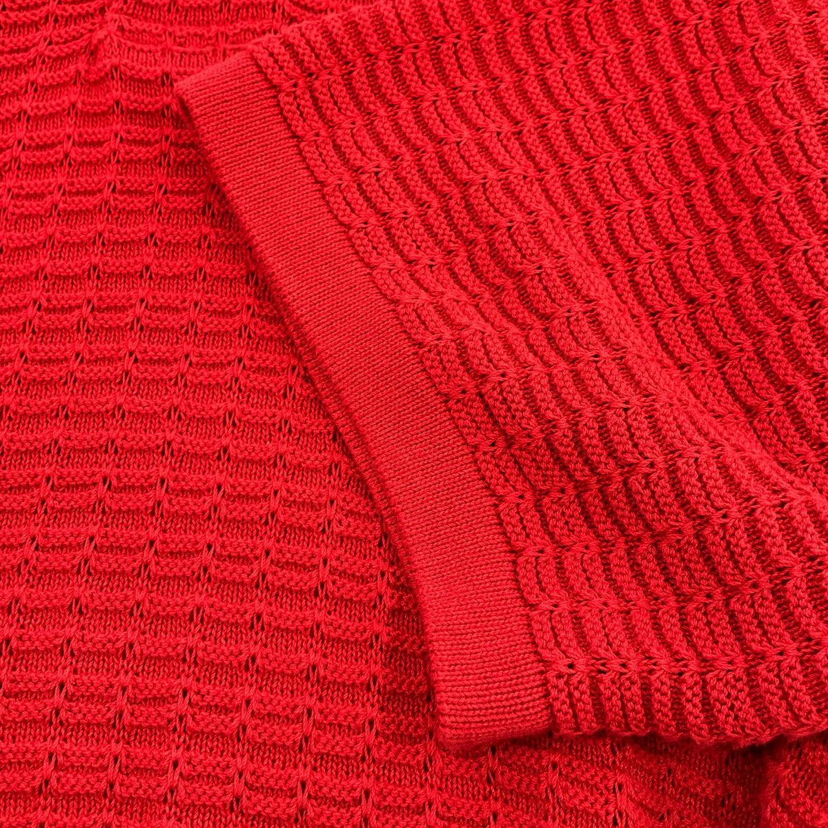 ニット S/S KNIT POLO RED 01 レッド