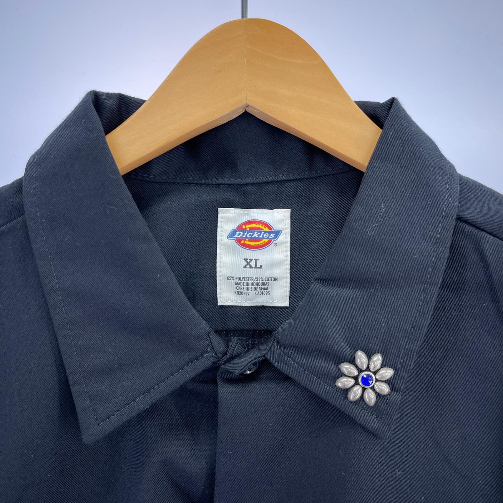 半袖シャツ HTC × Dickies Short Sleeve Work Shirt Flower ブラック