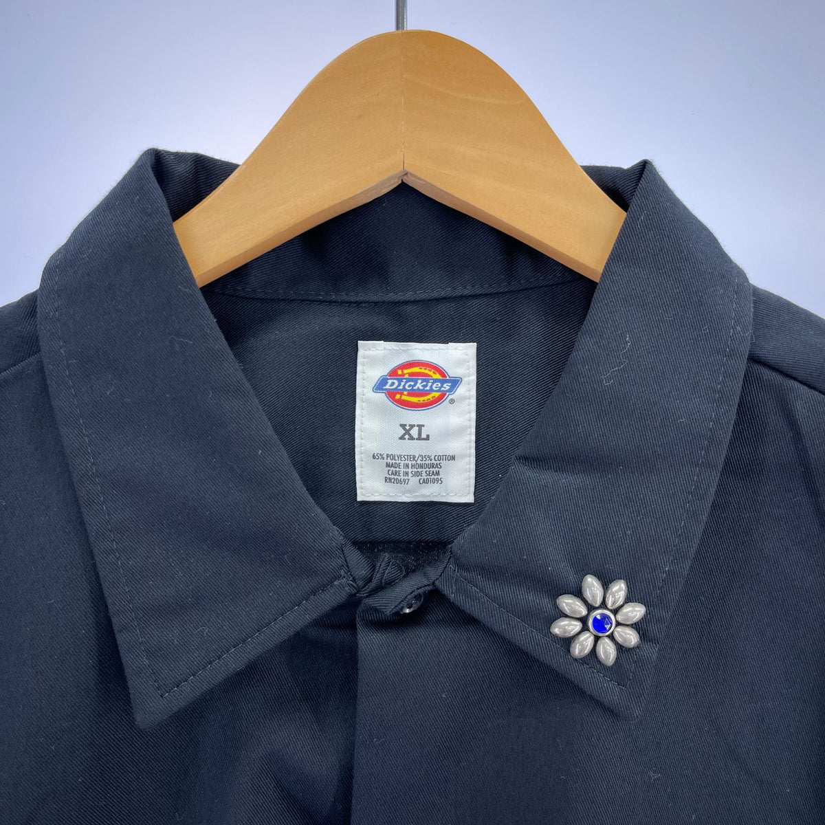 半袖シャツ HTC × Dickies Short Sleeve Work Shirt Flower ブラック