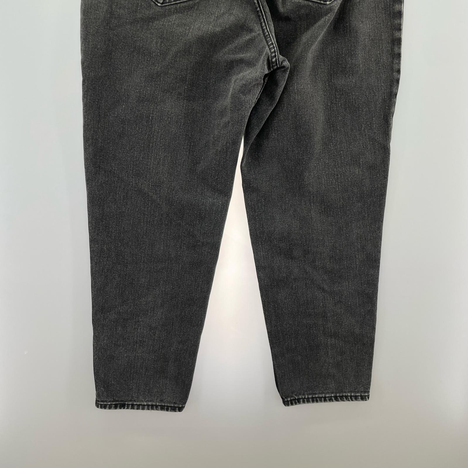 デニムパンツ 推定90’s　先染め テーパードブラックデニムパンツ ブラック
