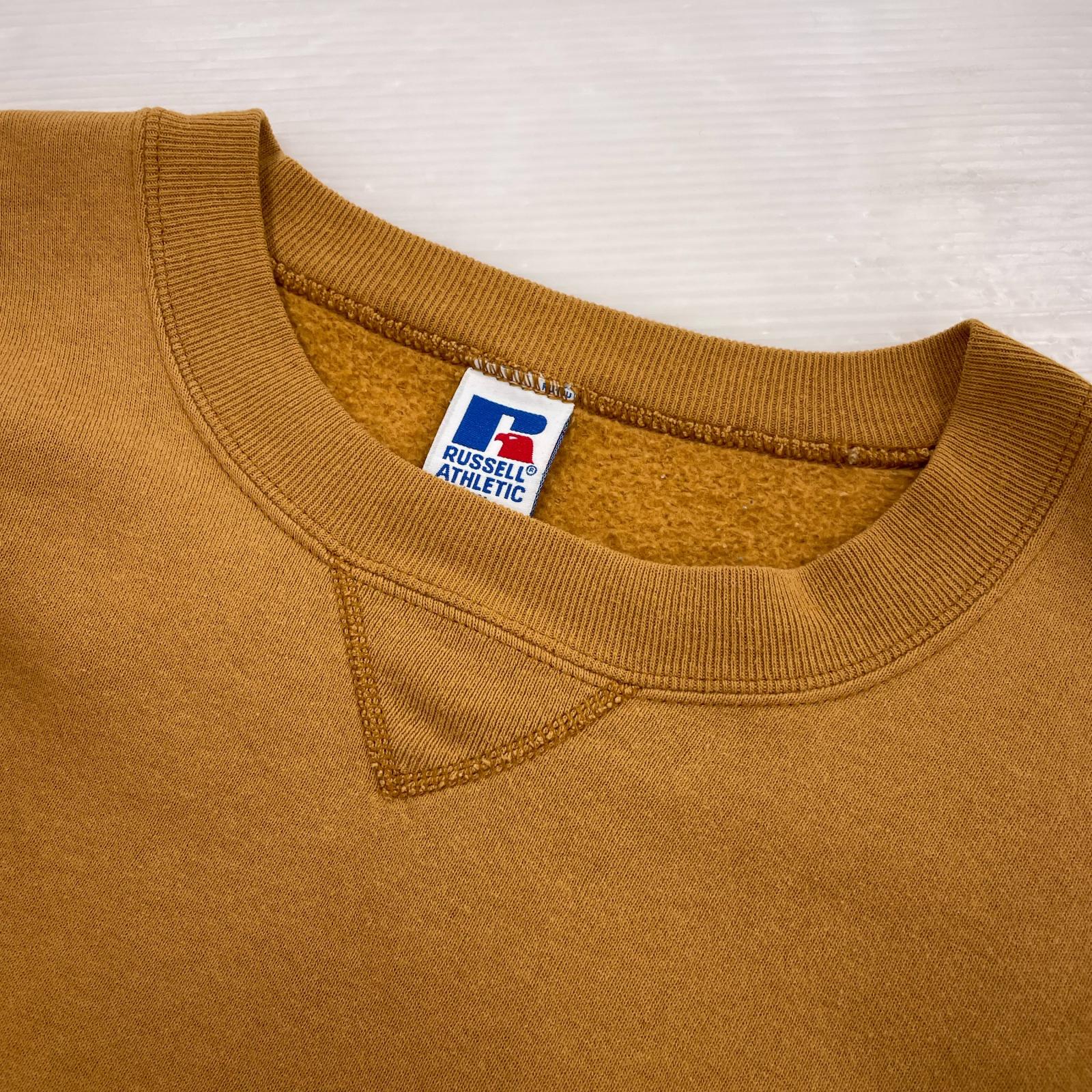 スウェット 90's RUSSELL 前Vガゼット スウェット ベージュ