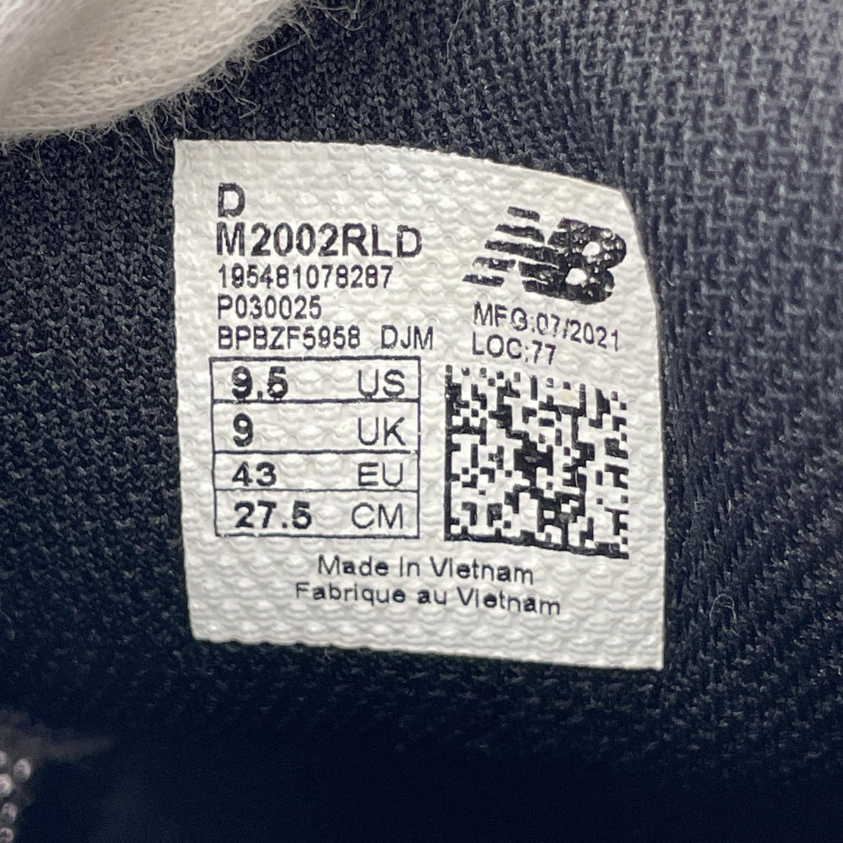 スニーカー M2002RLD 27.5cm 27.5cm (US9 1/2 UK9 EU45) ブラック