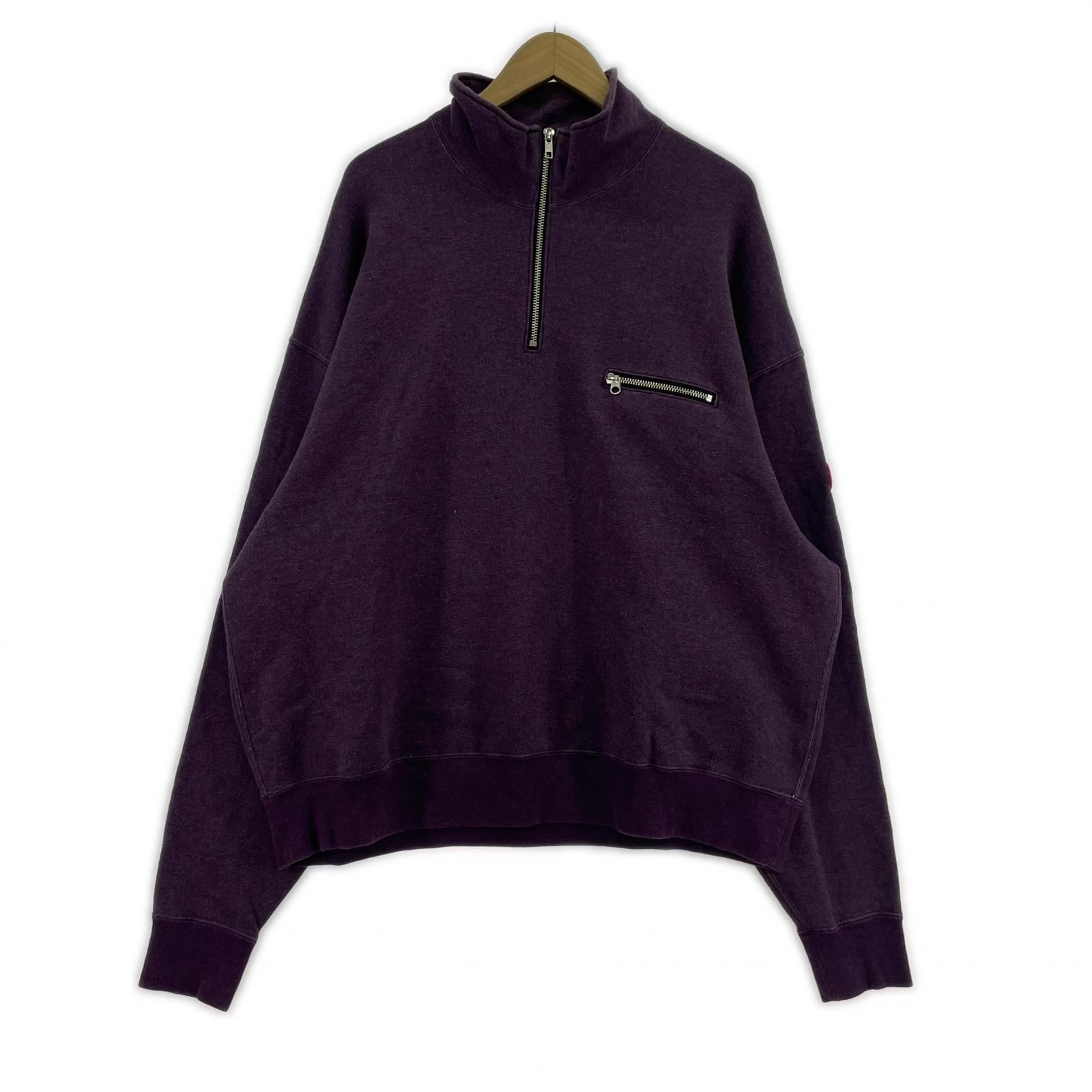 スウェット ハーフジップスウェット 紫 (XL) パープル