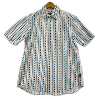 半袖シャツ 90s old stussy 総柄ストライプシャツ　S S