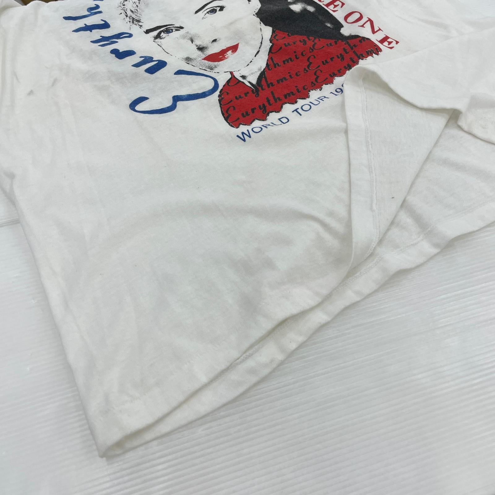 半袖Ｔシャツ 80s Eurythmics ツアーTee カナダ製 XL ホワイト