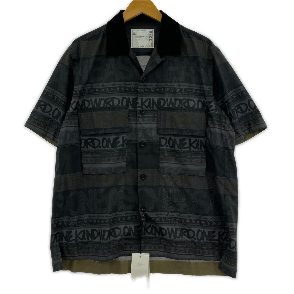 半袖シャツ Sacai 23SS Eric Haze Bandana Print Shirt 23-03076M (1) 1 ブラック
