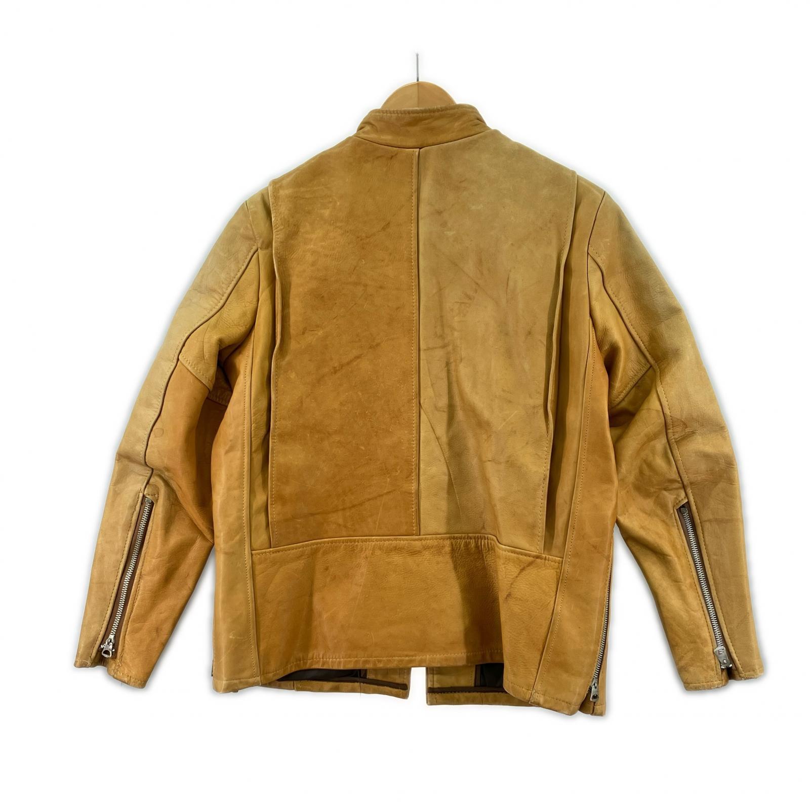 レザージャケット 推定70’s　キャメル シングルライダースジャケット