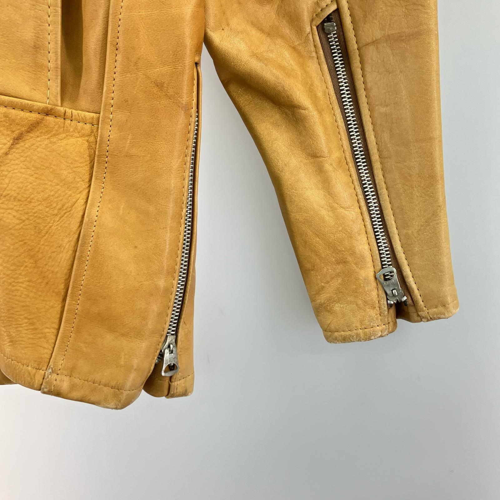 レザージャケット 推定70’s　キャメル シングルライダースジャケット