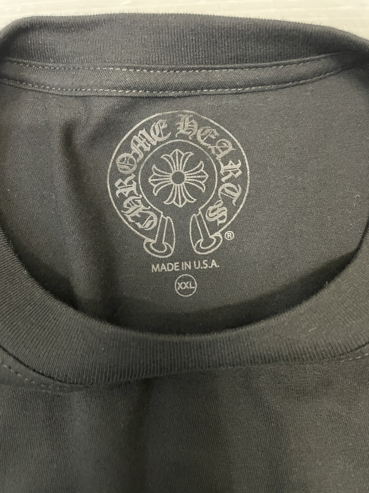 半袖Ｔシャツ CHROME HEARTS CH CRS SCROLL LABEL スクロールラベルS/STee XXL ブラック