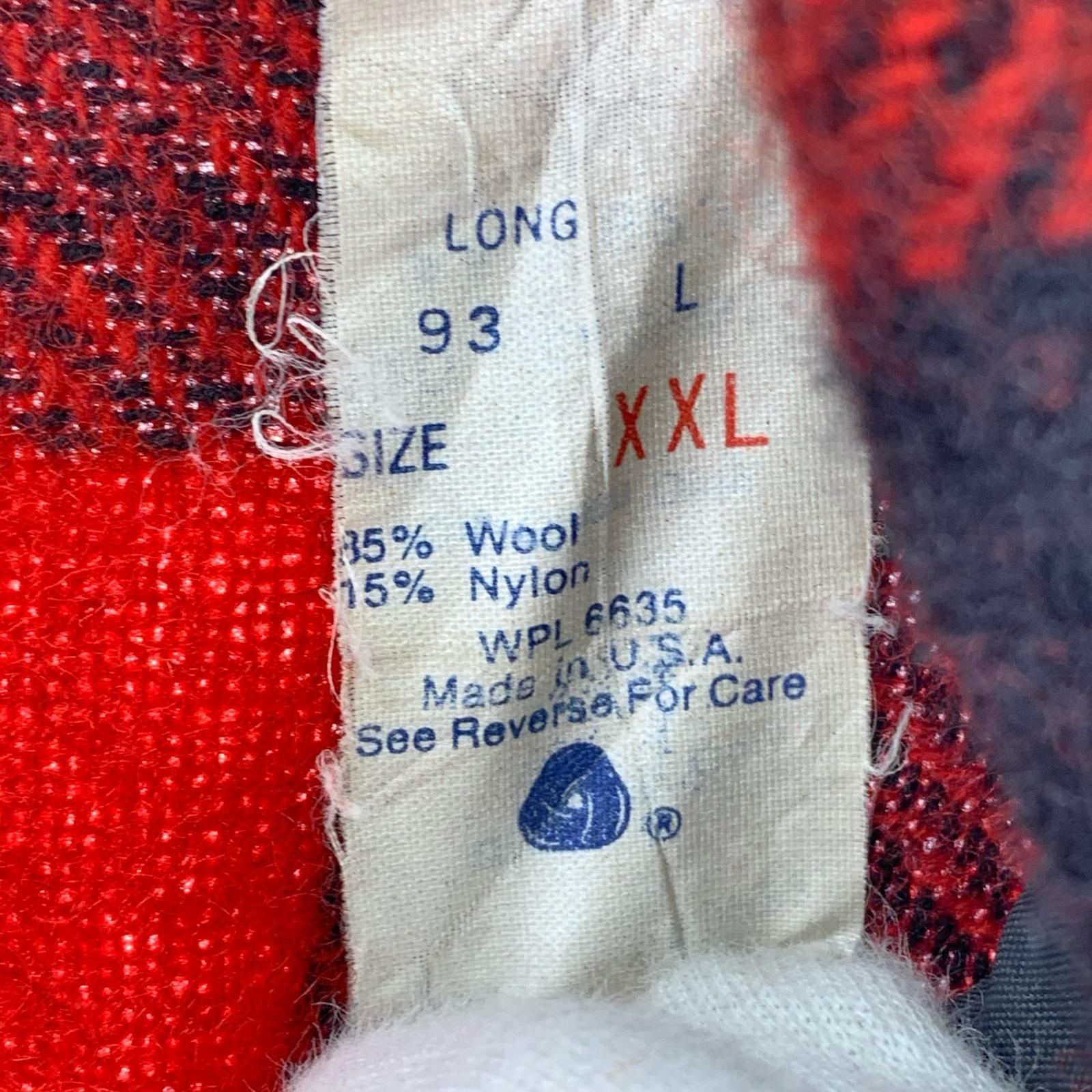長袖シャツ チェック 赤黒 XXL レッド