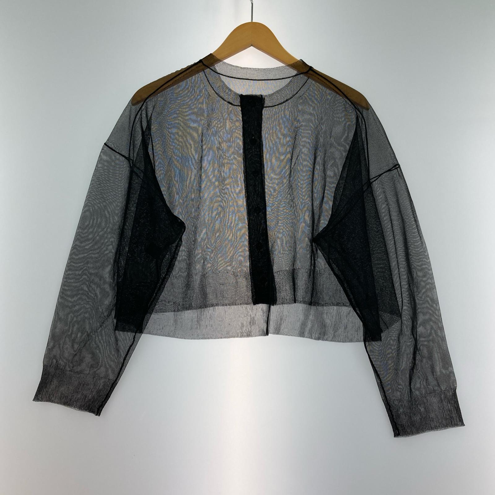 カーディガン SEE-THROUGH LONG SLEEVE CARDIGAN 2 ブラック