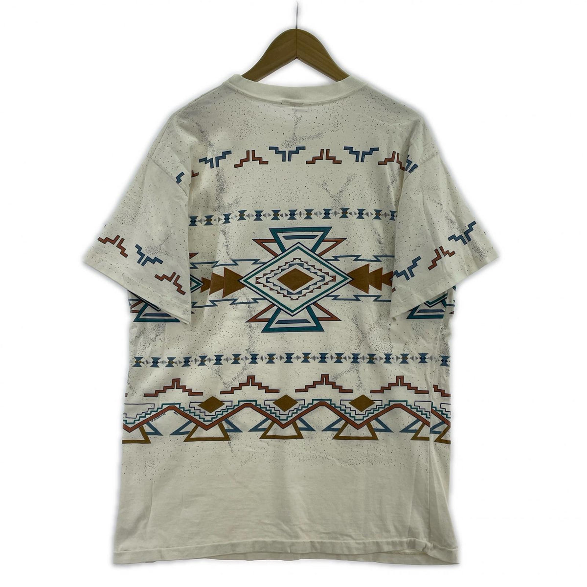 半袖Ｔシャツ 90s ネイティブ柄 白 USA製 L L ホワイト