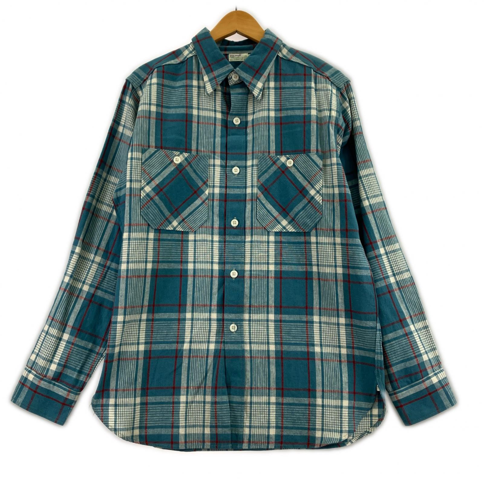長袖シャツ LONG SLEEVE CHECK WORK SHIRTS ブルー36 36 ブルー