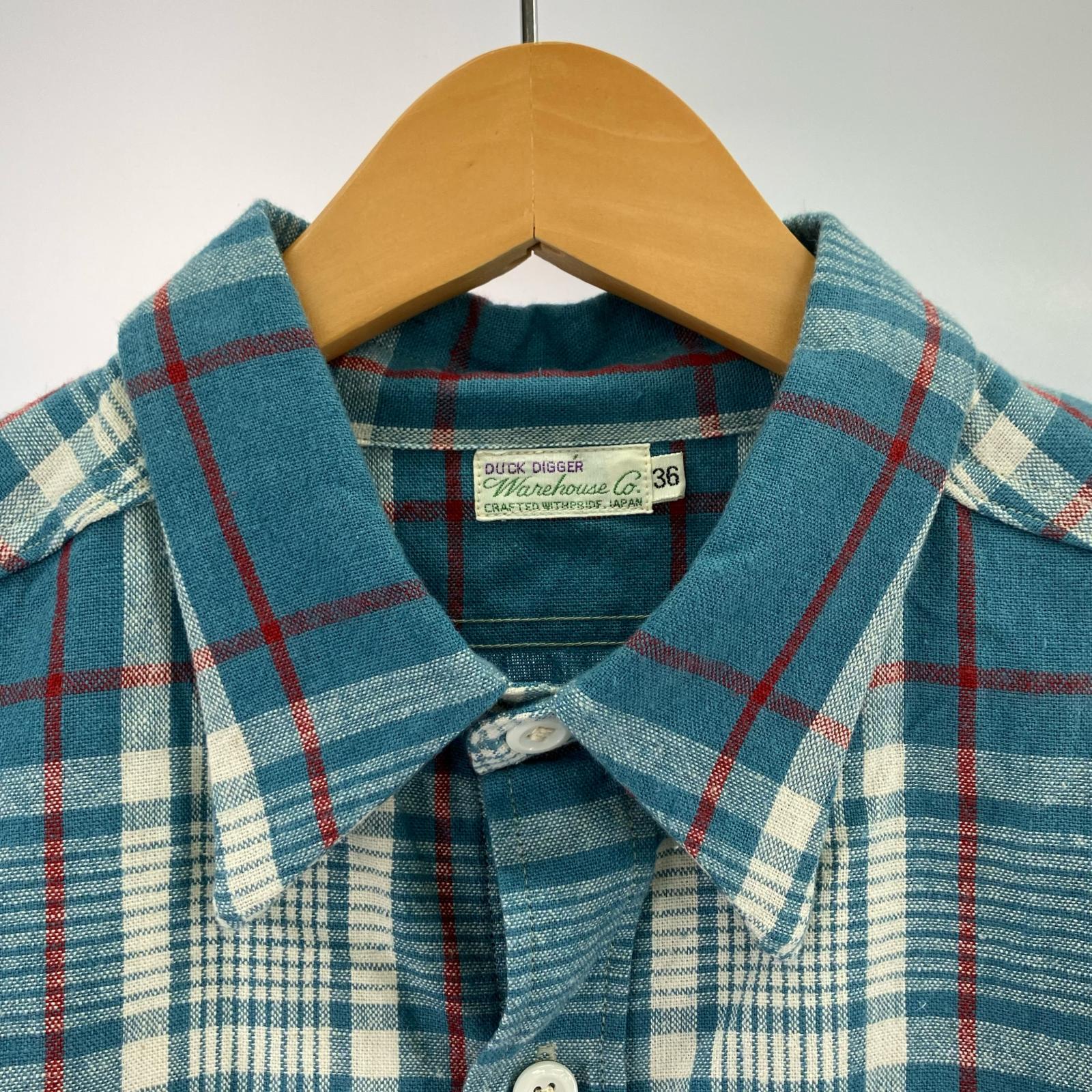 長袖シャツ LONG SLEEVE CHECK WORK SHIRTS ブルー36 36 ブルー