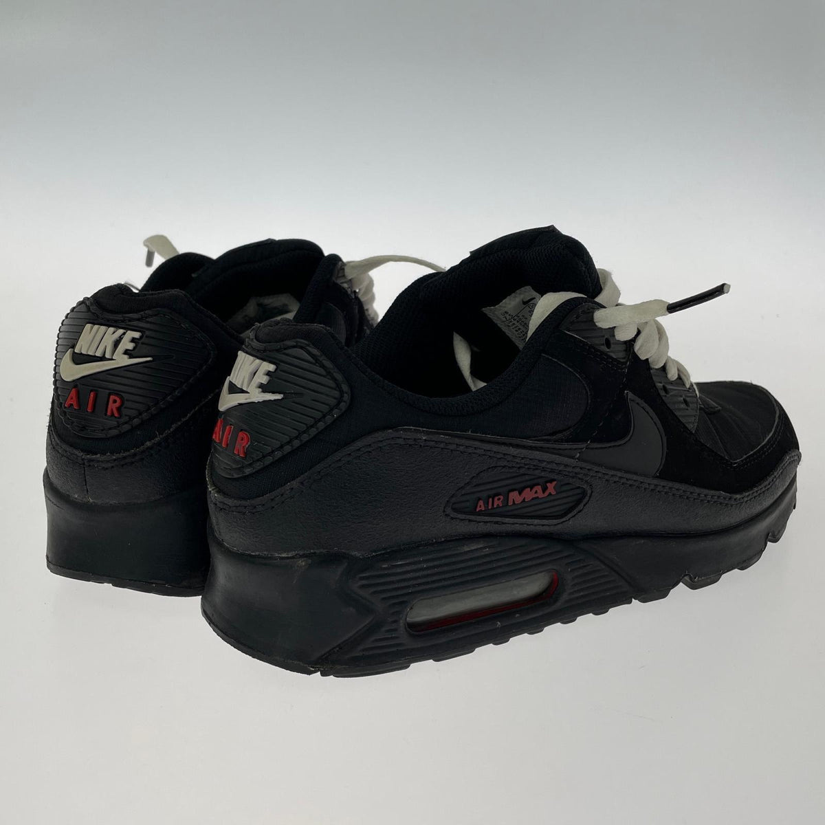 スニーカー Air Max 90 Black/Sports Red 25.5cm 25.5cm (US7 1/2 UK7 EU41) ブラック