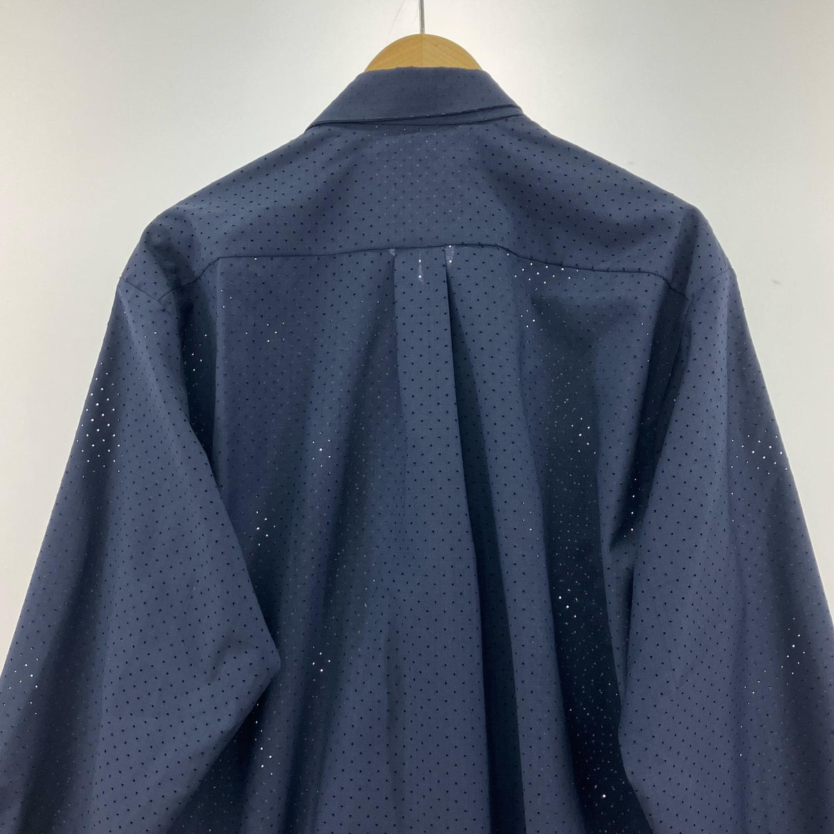 長袖シャツ BLESS 23SS NECKERCHIEFDRESS PERFORATED WOOL L ﾈｲﾋﾞｰ L ネイビー