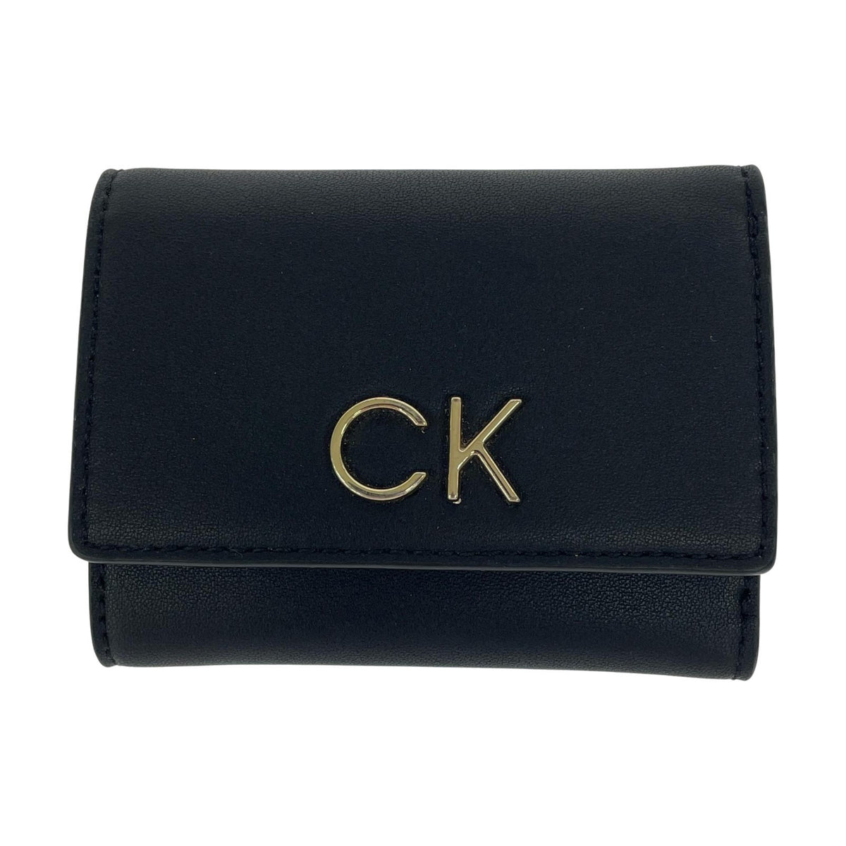 コンパクトウォレット Calvin Klein CK トライフォールド コンパクトウォレット 黒 キーフォブ ブラック