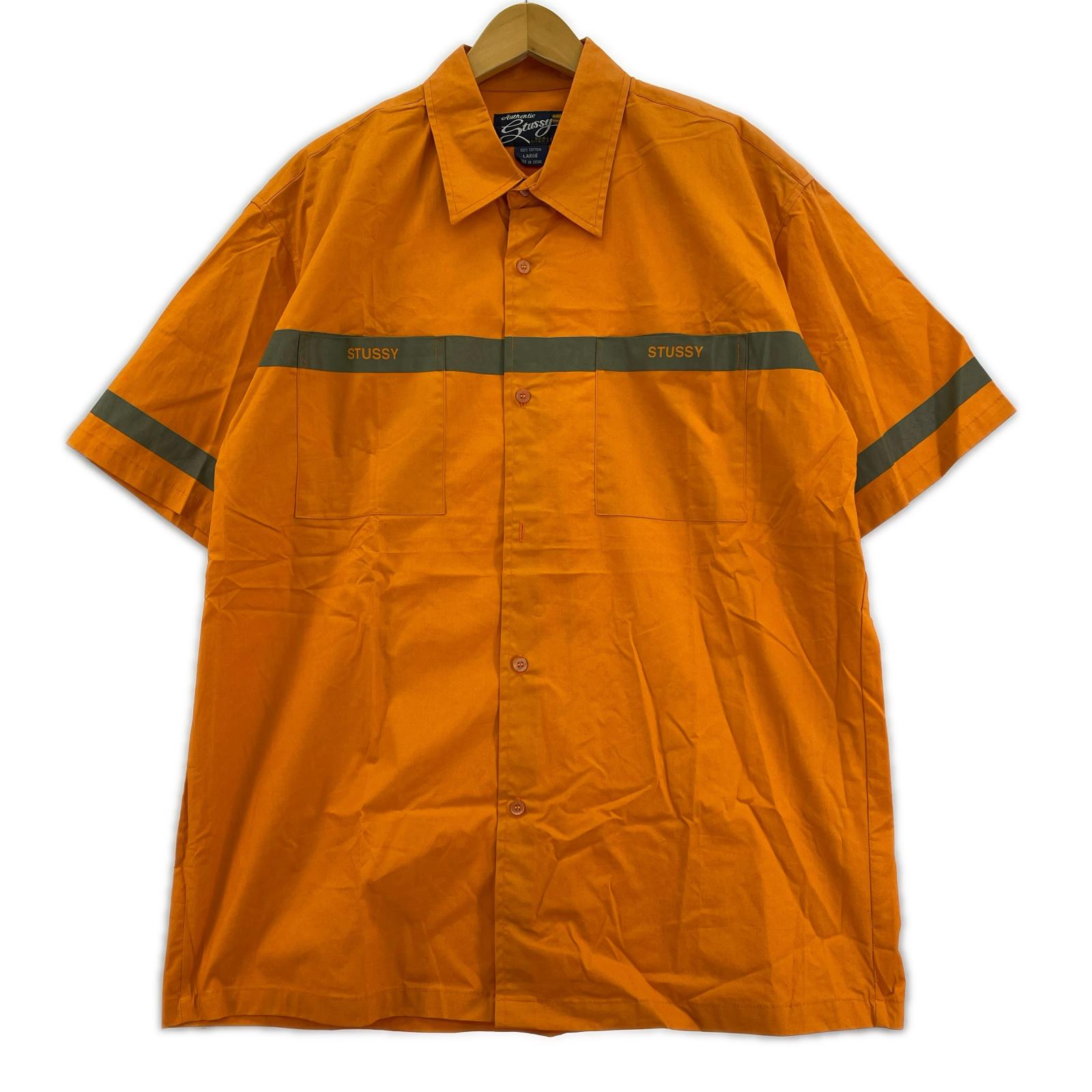 半袖シャツ STUSSY 開襟シャツ L オレンジ