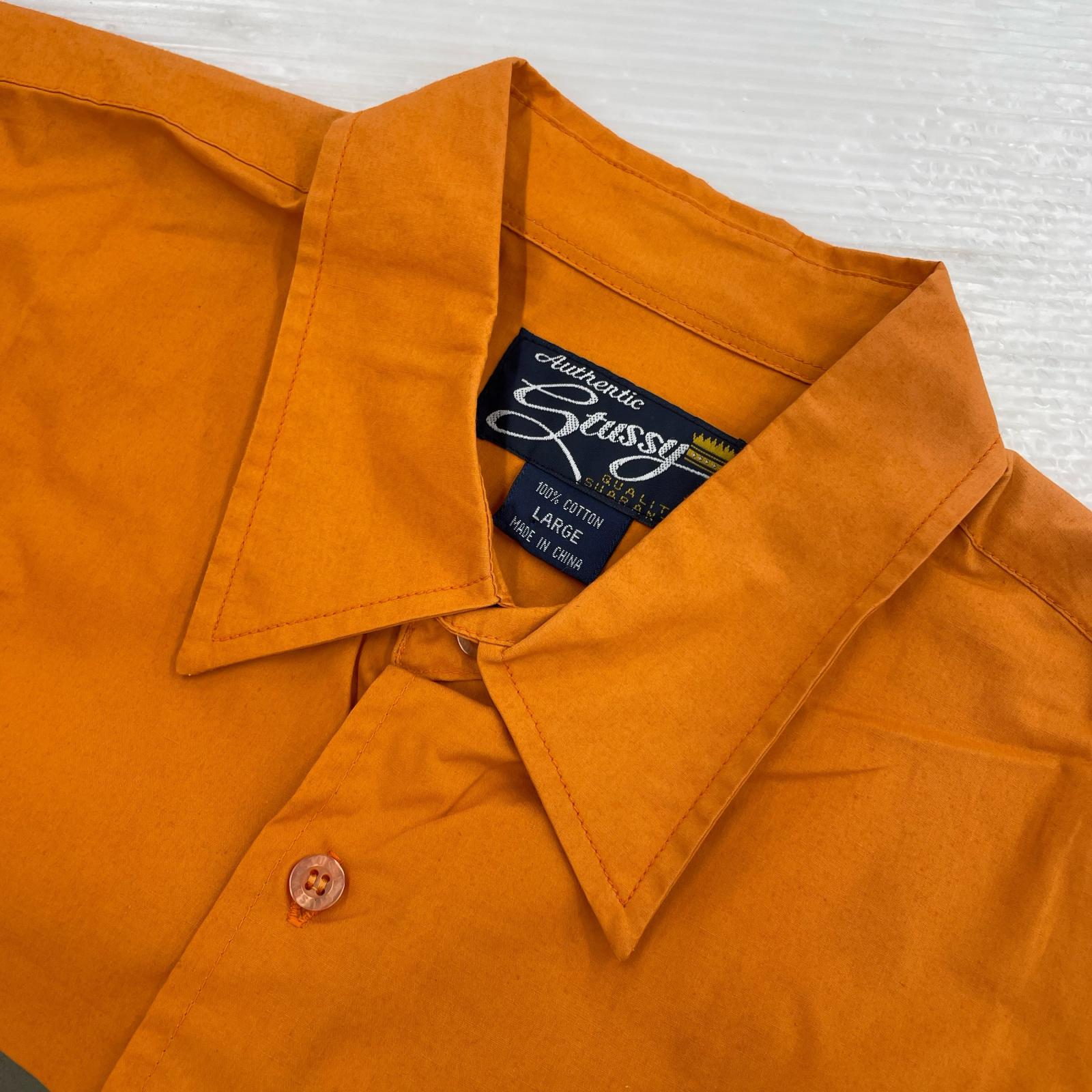 半袖シャツ STUSSY 開襟シャツ L オレンジ