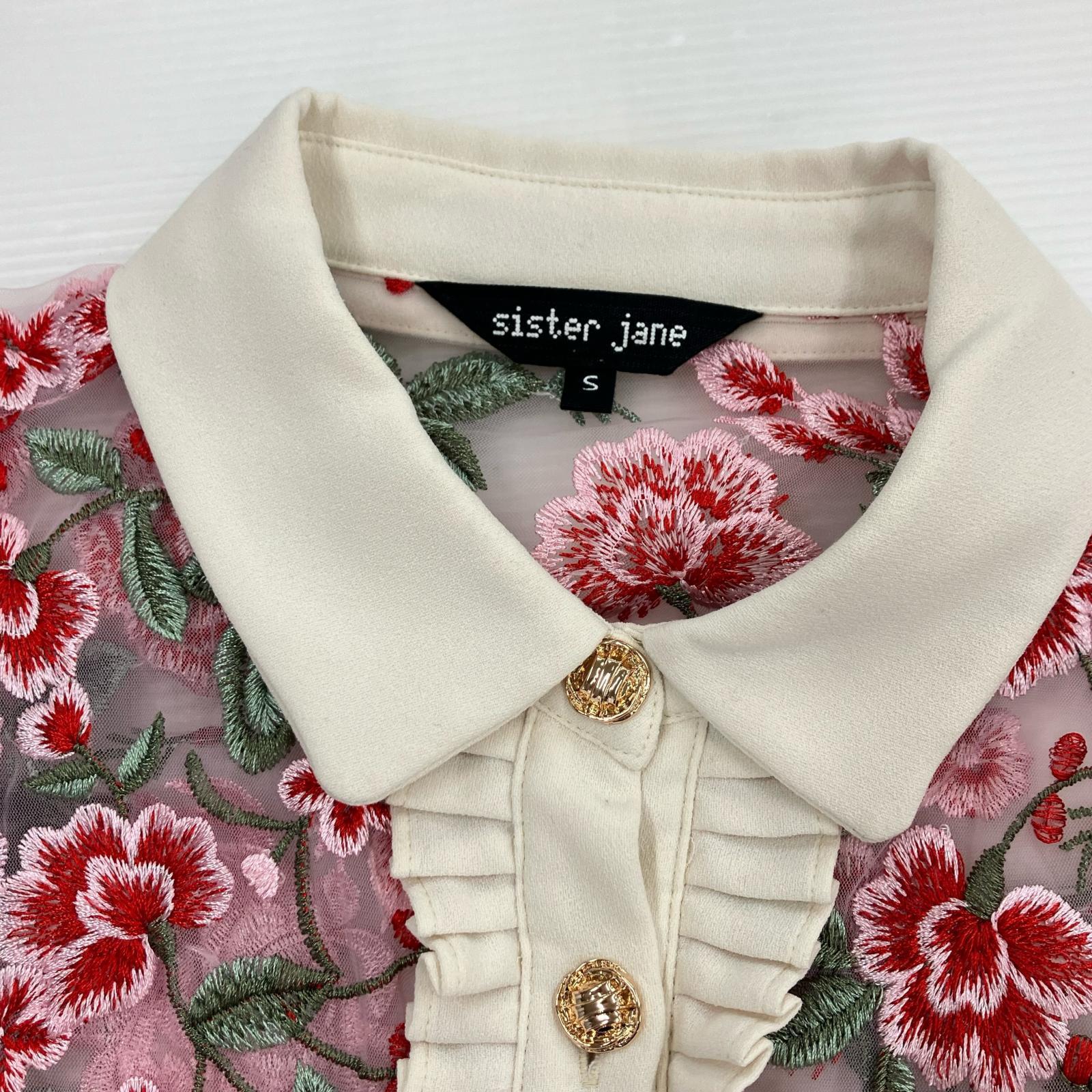 長袖シャツ Formal Embroidered Blouse S