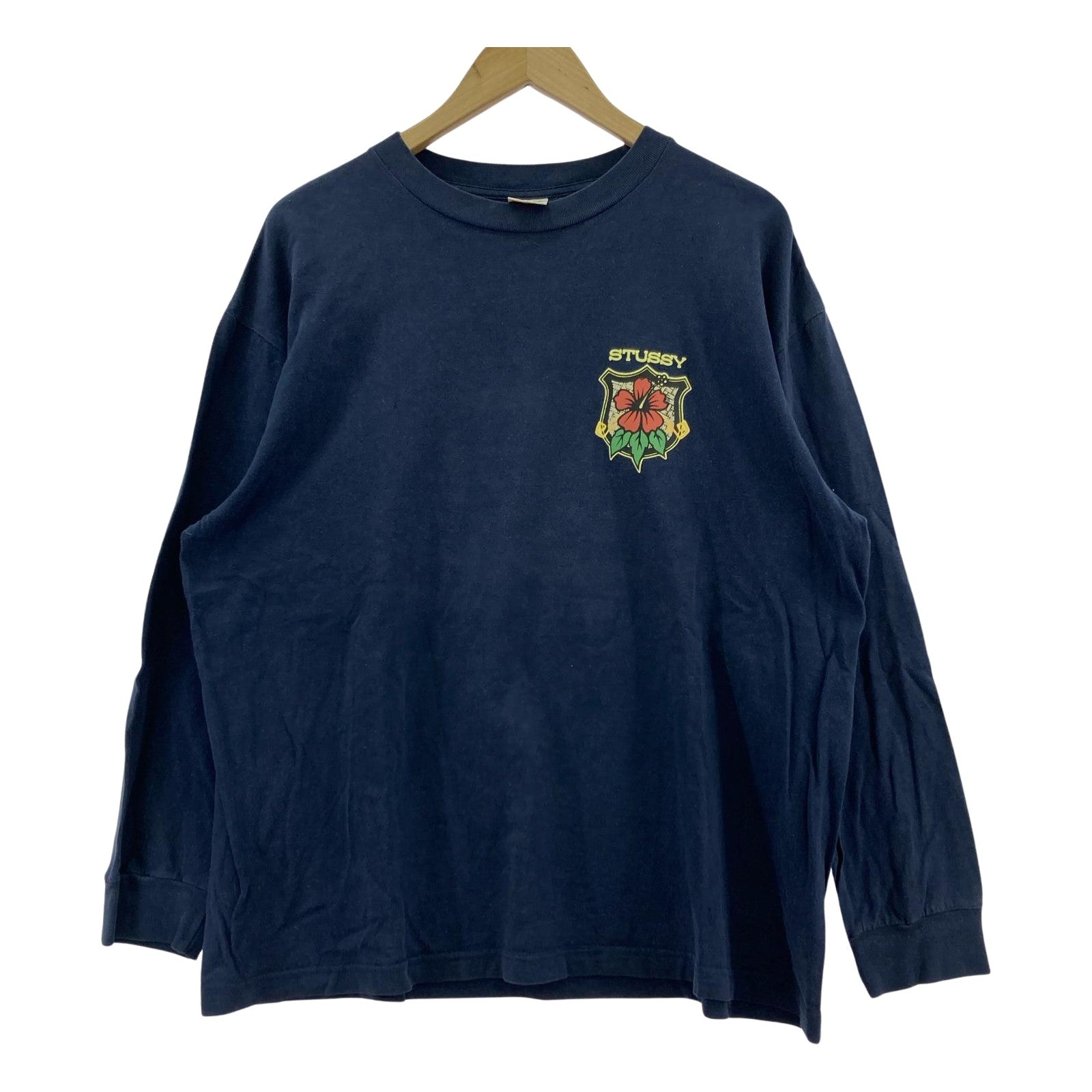長袖Ｔシャツ USA製 バックプリント sizeM ネイビー M ネイビー