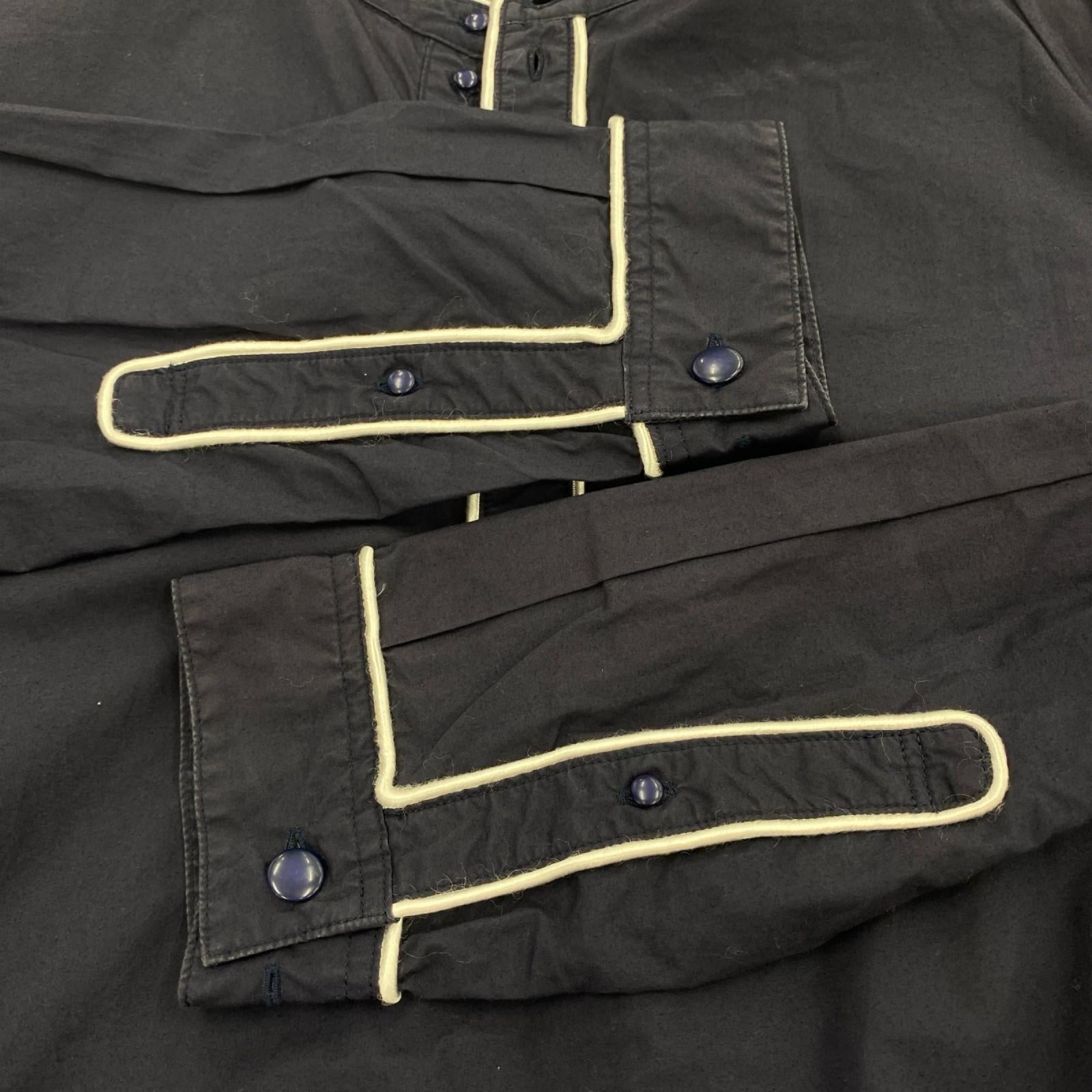 長袖シャツ JohnUNDERCOVER ﾌﾟﾙｵｰﾊﾞｰﾊﾟｼﾞｬﾏｼｬﾂ 紺 (2) 2 ネイビー