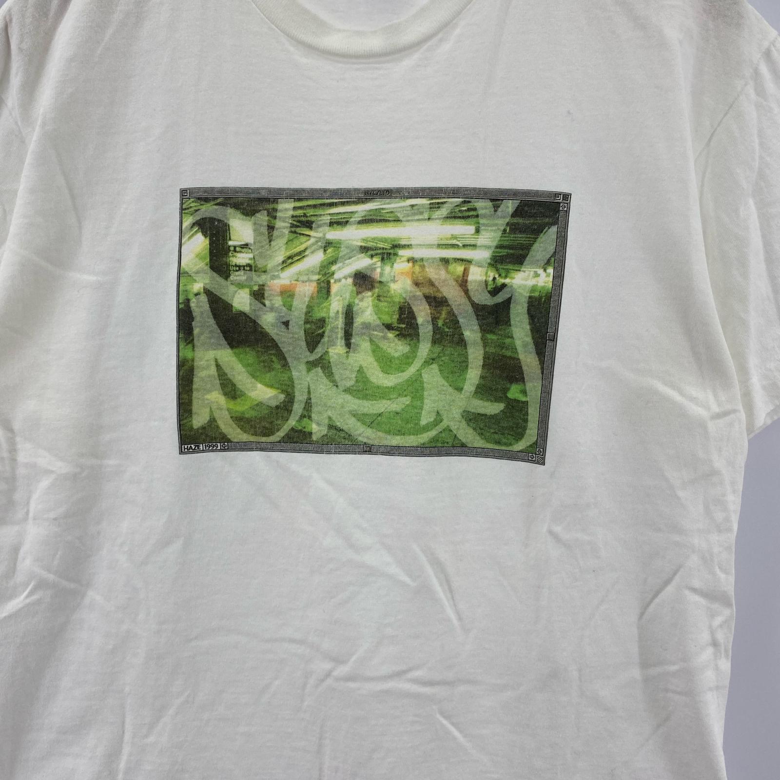 半袖Ｔシャツ 90s old stussy×HAZE ロゴTee 白　M M ホワイト