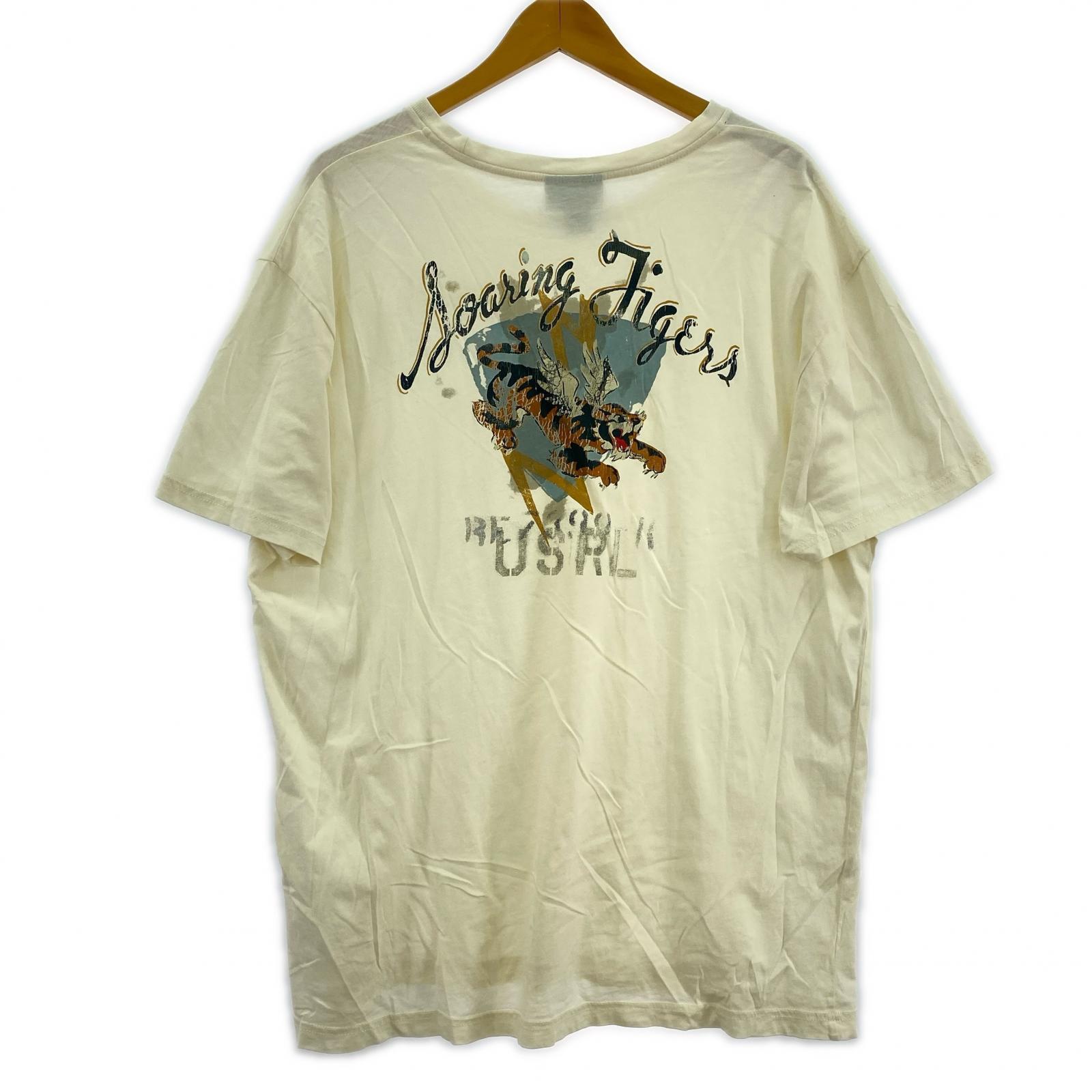 半袖Ｔシャツ ステンシル バックプリント 虎 (L) L ホワイト