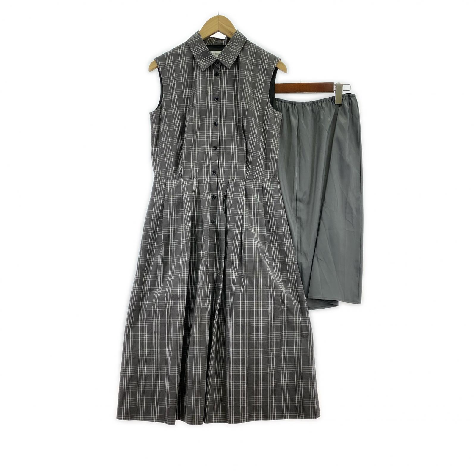 ワンピース MACKINTOSH LONDON ラインチェックコットンワンピース 38 グレー